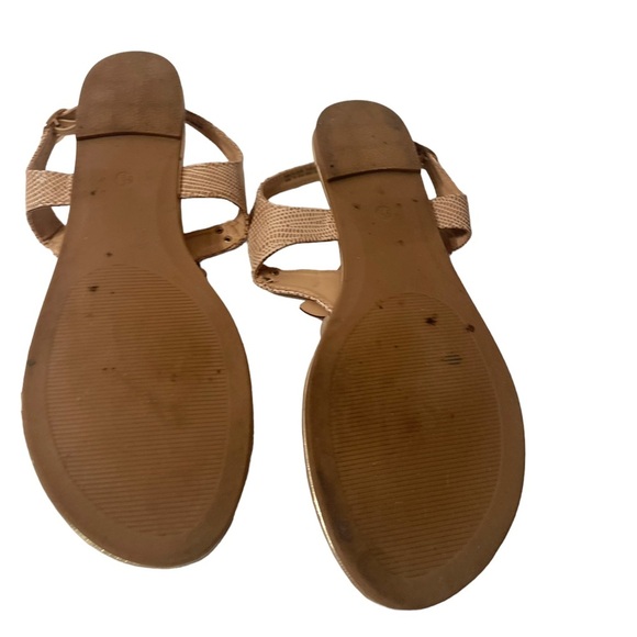 Andiamo Womens Tan T-Strap Floral Embellishment Buckle Closure Size 9.5 - Picture 7 of 7